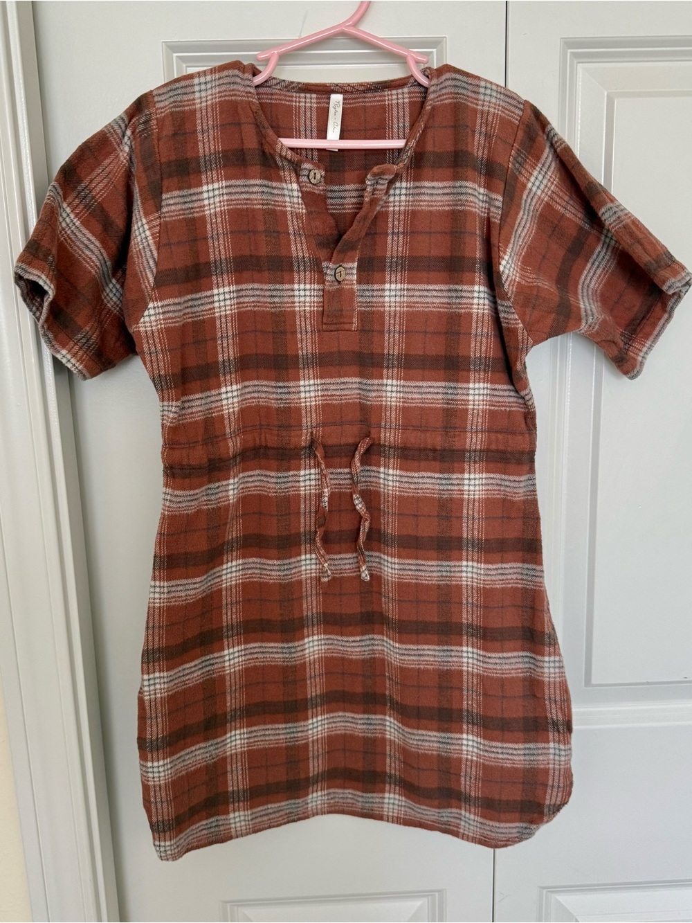 Rylee + Cru Plaid Short Sleeve Tunic Dress